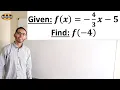 Evaluating Functions with Fractions Example 2