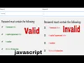 Validate Password input filed using javascript javascript lecture 7 how to do this
