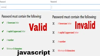 Validate Password input filed using javascript javascript lecture 7 how to do this