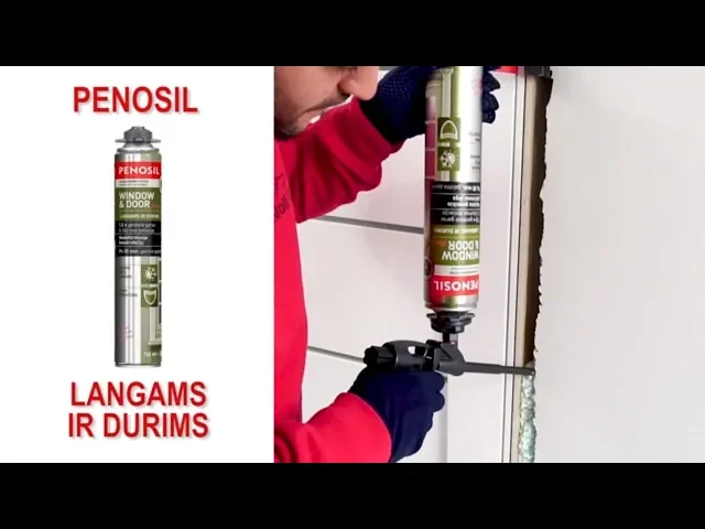 Langų ir durų pistoletinės sandarinimo putos PENOSIL, Window & Door Elastic, 750 ml, 12 vnt + putų pistoletas C1