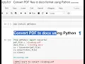 Day 162 Convert PDF to docx using Python