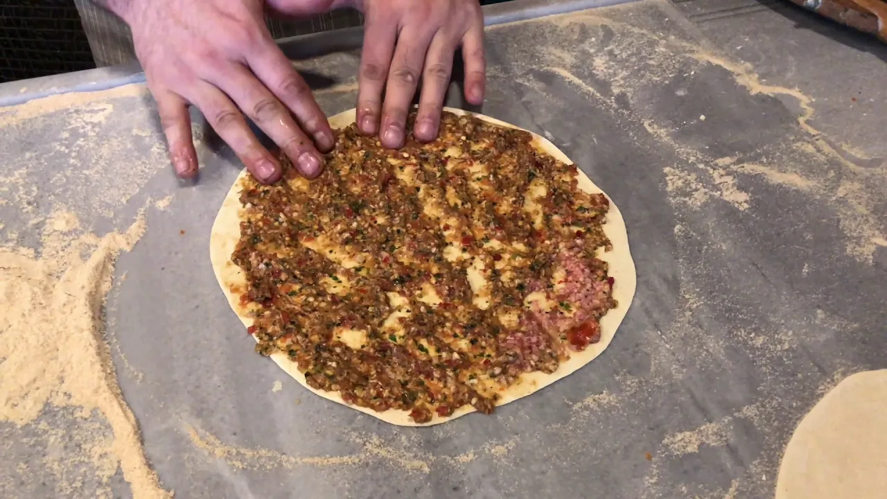This is how Lahmacun is prepared.