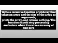 write a recursive function tha print array C program
