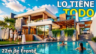 Diseñé una MANSIÓN de +1,000 m² | Alberca, Cine y Sótano para 6 Autos