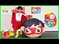 Superhero Kid Ryan Red Titan BIGGEST GIANT EGG SURPRISE OPENING with Ryan s World Toys