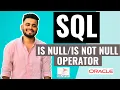 SQL IS NULL IS NOT NULL Operator NULL values in SQL SQL tutorial for beginners