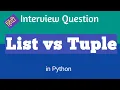 difference between list and tuple in python Python interview questions