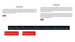 Read Less button create using javascript Html and Css