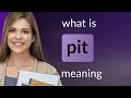 Pit what is PIT meaning