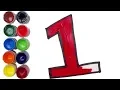 Number coloring pages Learn numbers drawing Learn colors for kids for toddlers Apple Toy Art