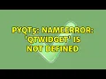 Ubuntu PyQt5 NameError QtWidget is not defined