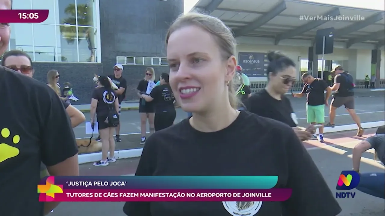 Justiça pelo Joca: tutores de cães fazem manifestação no aeroporto de Joinville