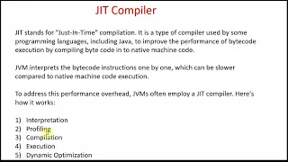 What is JIT Compiler in Java Java Interview Questions