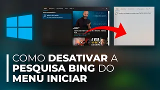 Como DESATIVAR a PESQUISA WEB BING do MENU INICIAR no WINDOWS 10/11