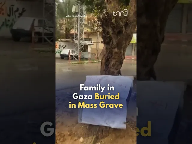 ⁣A family is buried together in a mass grave.