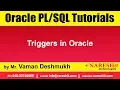 Oracle Tutorials Triggers in Oracle by Mr Vaman Deshmukh