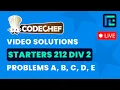 CodeChef Starters 212 Solutions - A to E by Vibhaas TLE Eliminator