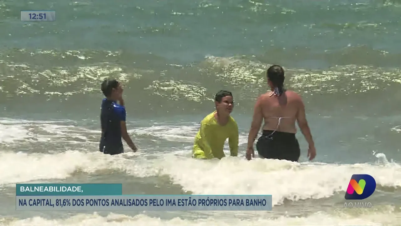 Balneabilidade: na Capital, alguns pontos analisados pelo IMA estão próprios para banho