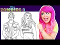 Coloring Zombies 2 Addison Zed Willa Coloring Pages Prismacolor Paint Markers