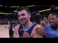 Undrafted John Konchar is ambushed by the entire Grizzlies team during his postgame interview
