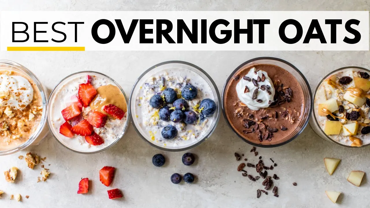 OVERNIGHT OATS 6 WAYS   easy recipe for health + weight loss