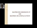 Matrices Lecture 5 Matrix Multiplication