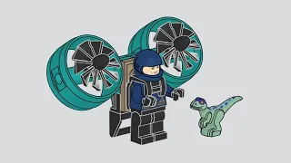 LEGO 122505 Instructions | Jurassic World | Ranger with Helipack and Baby Raptor | Magazine Gift