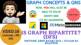 Is Graph Bipartite DFS Graph Concepts Qns - 16 codestorywithMIK