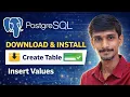 How to download postgre SQL Create Table Insert Values