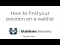 Find your position on a waitlist in Banner Registration