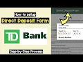 Direct Deposit Form TD Bank Download TD Direct Deposit Authorization Form Setup Direct Deposit