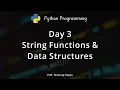 String Functions Data Structures in Python Programming for Beginners - Eng Hindi