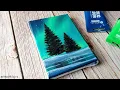 easiest northern lights painting on canvas acrylic painting for beginners
