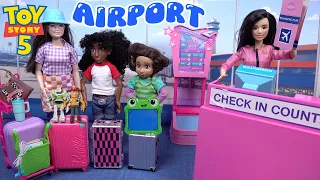 Toy Story 5 Movie Dolls Airport Travel Routine SUMMER Vacation Day! Family Shopping (PART 2)