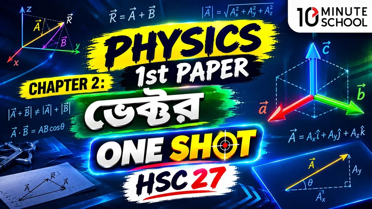 ONE SHOT || ভেক্টর || PHYSICE 1ST PAPER || 10 Minit School