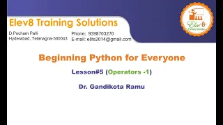 Python Course Lesson Operators-I