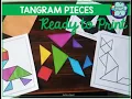 Templates to assemble using tangram pieces included