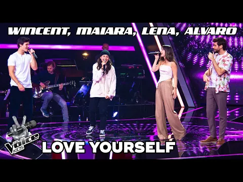 Download MP3 Justin Bieber - Love Yourself (Lena, Alvaro, Wincent & Maiara) | The Voice Kids 2022
