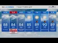 Warm temperatures in Baltimore on Monday ahead of severe storms tomorrow