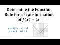 Find an Equation for a Transformation from the Graph of the Absolute Value Function Translation