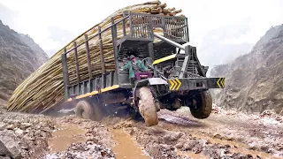 Riding Crazy Loaded Truck on Worst Asian Mountain Roads