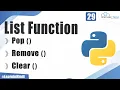 Function for Delete Element from List List Function to Remove Clear Pop