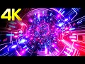 4K OLED Abstract Fsat Moving Metallic Blue Pink Color Tunnel Black Screen Relaxing Video Loop