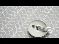Jolee Tablecloths-Orla Kiely Linear Stem Light Grey Oilcloth Tablecloth Matte Finish