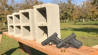 9MM vs 40 CAL vs 45 ACP vs CINDER BLOCK