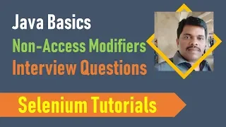 12A Java Basics - Java Non Access Modifiers