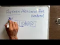 Thirteen Thousand Five Hundred only 13500 Spelling hindi english Hindi