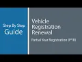 DMV Virtual Office Vehicle Registration Renewal - Partial Year Registration PYR Guide