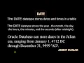 DATE DATATYPE USED IN ORACLE BY MR AMRIT KUMAR