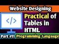 Practical of tables in html Part html tutorial for beginners in hindi
